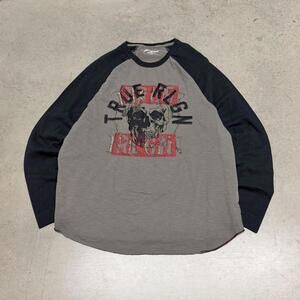 True Religion Men's Khaki and Red Tshirt